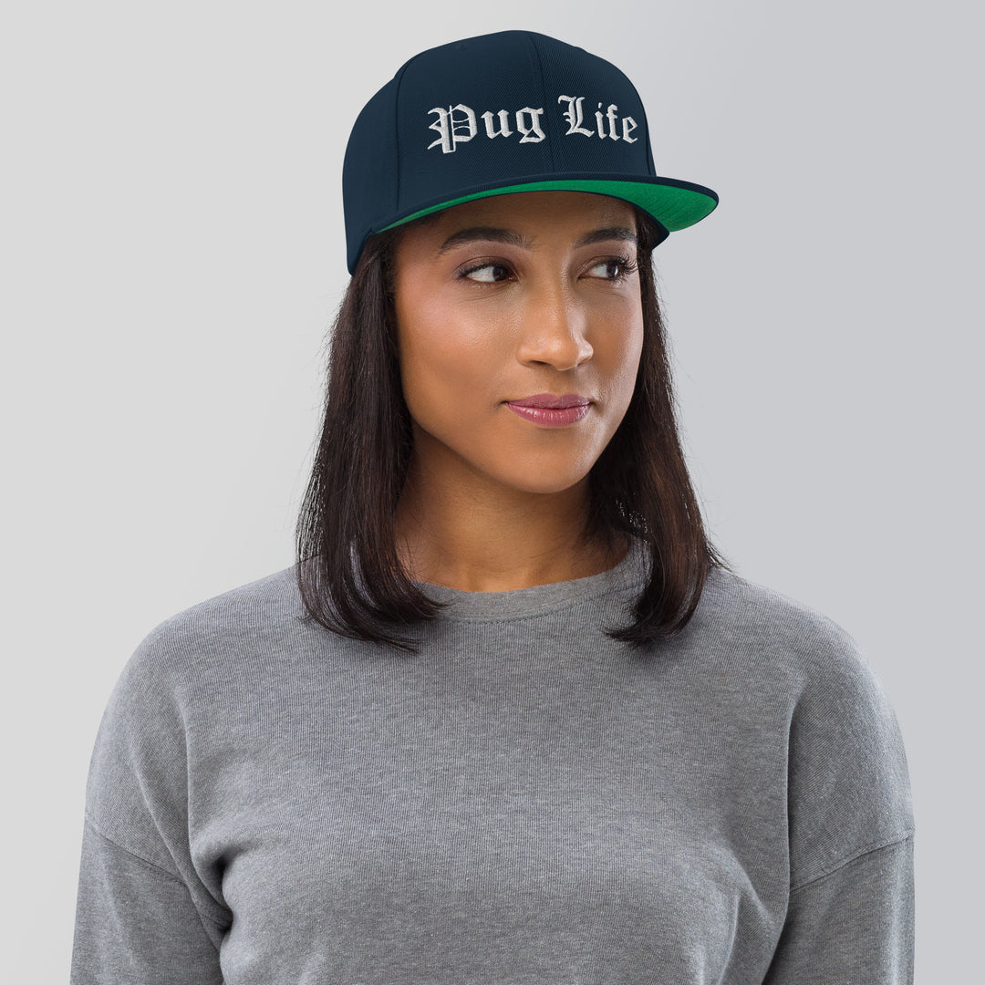 OG Pug Life Embroidered Snapback Hat Pug Life