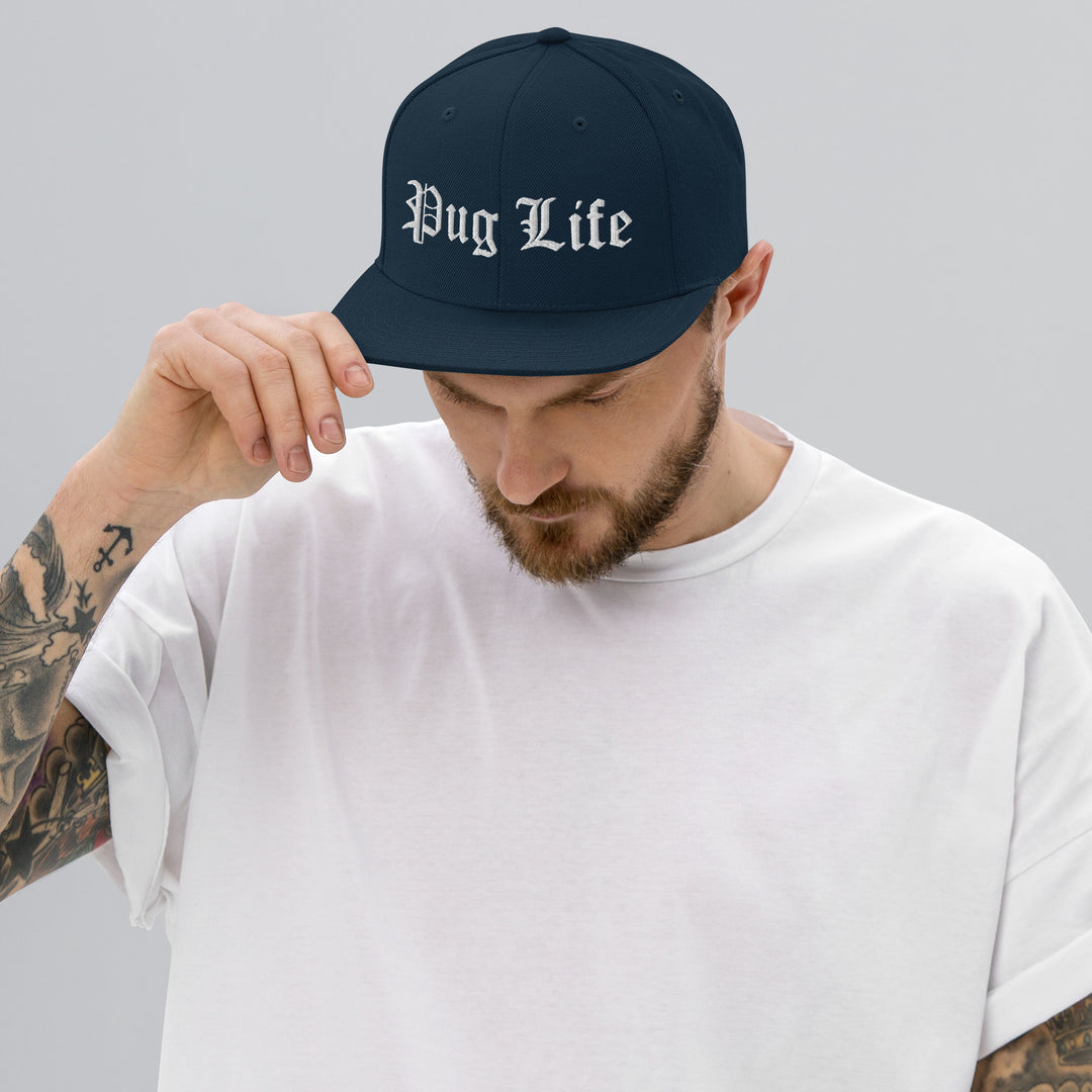 OG Pug Life Embroidered Snapback Hat Pug Life