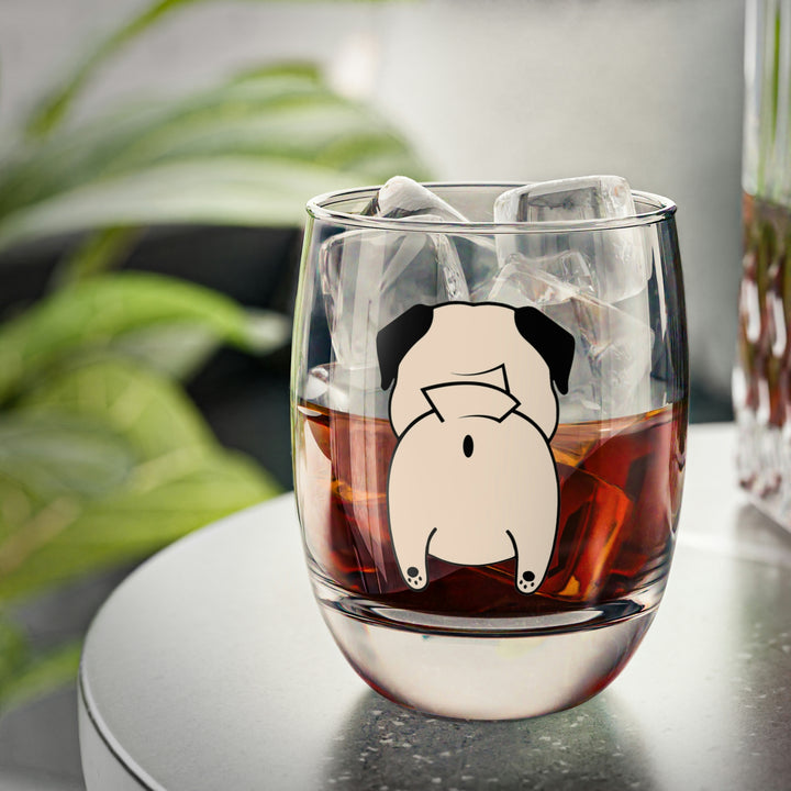 Pug Butt Whiskey Glass Pug Life