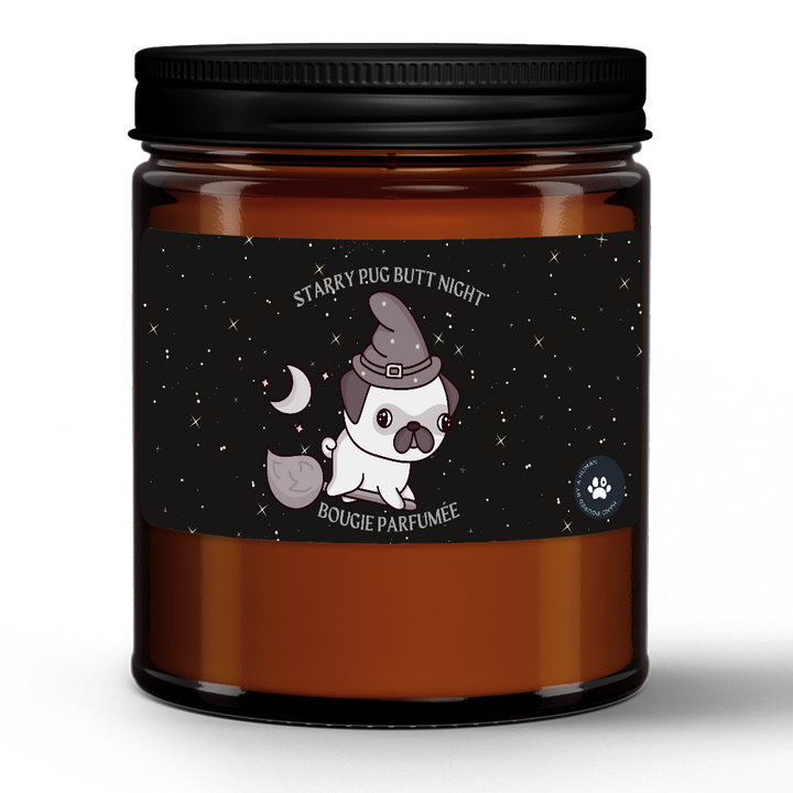 Starry Pug Butt Night Grand Champion Candle Pug Life