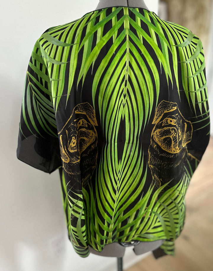 Tropical Pug Kimono in Dark Colors Pug Life